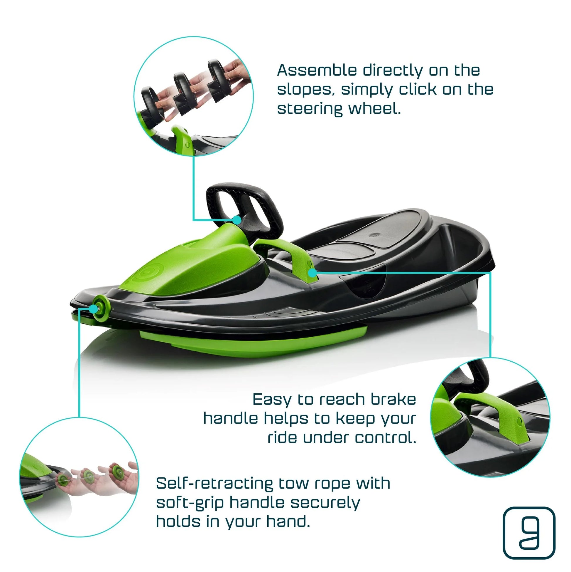 Steerable Snow Bobsled for Kids