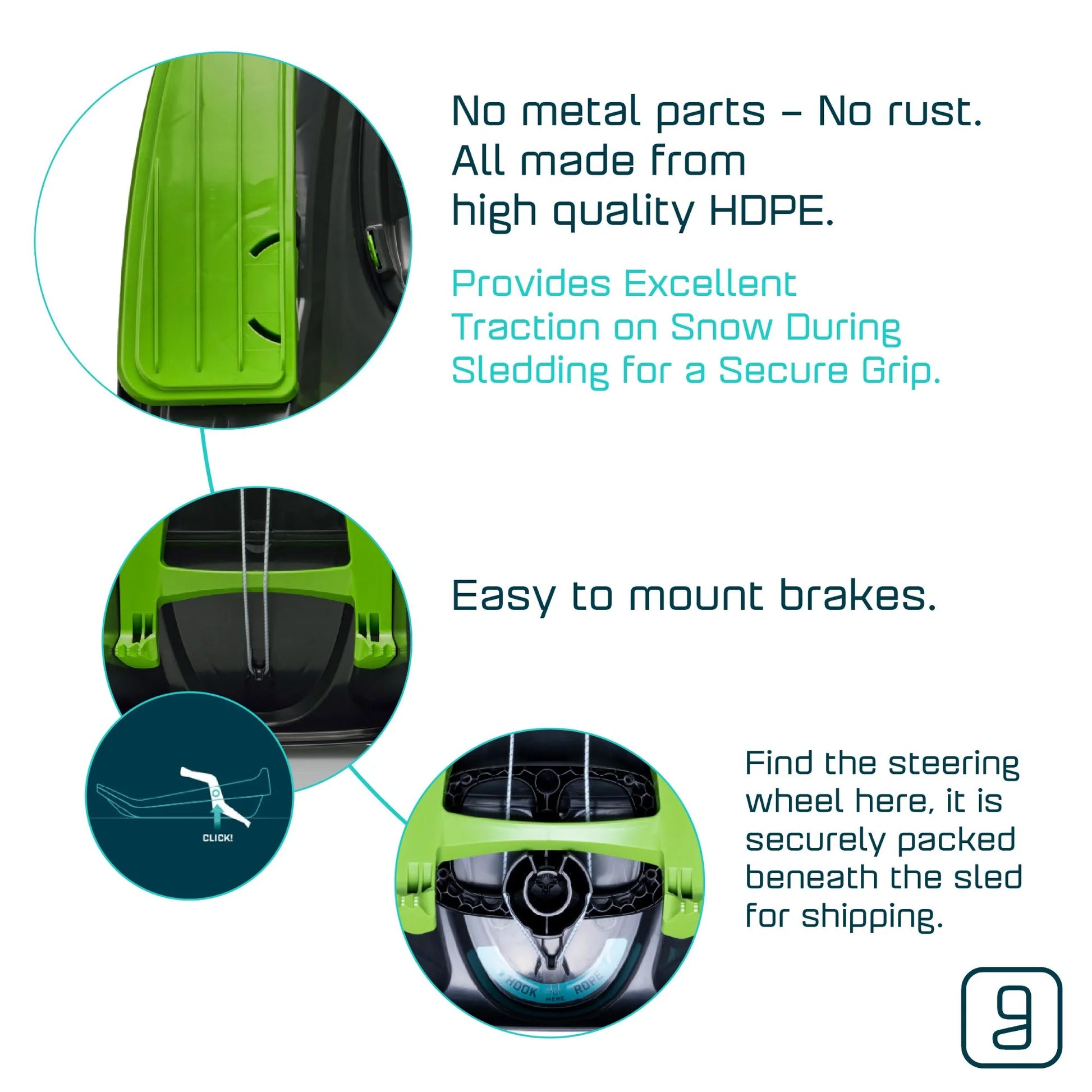 Steerable Snow Bobsled for Kids