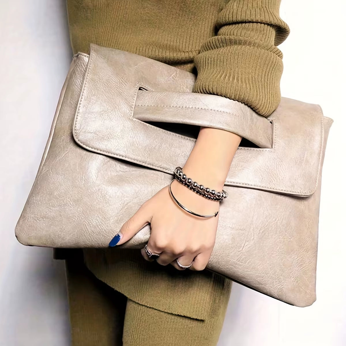 Trending fashion PU leather clutch bag 
