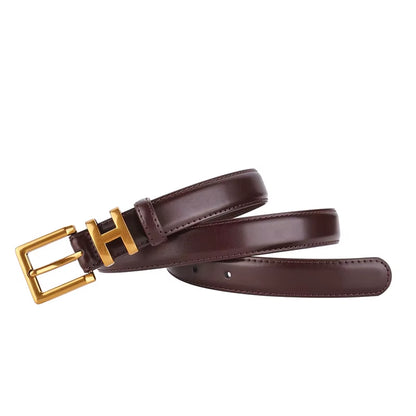 Luxury Women's Belt with Gold Buckle 