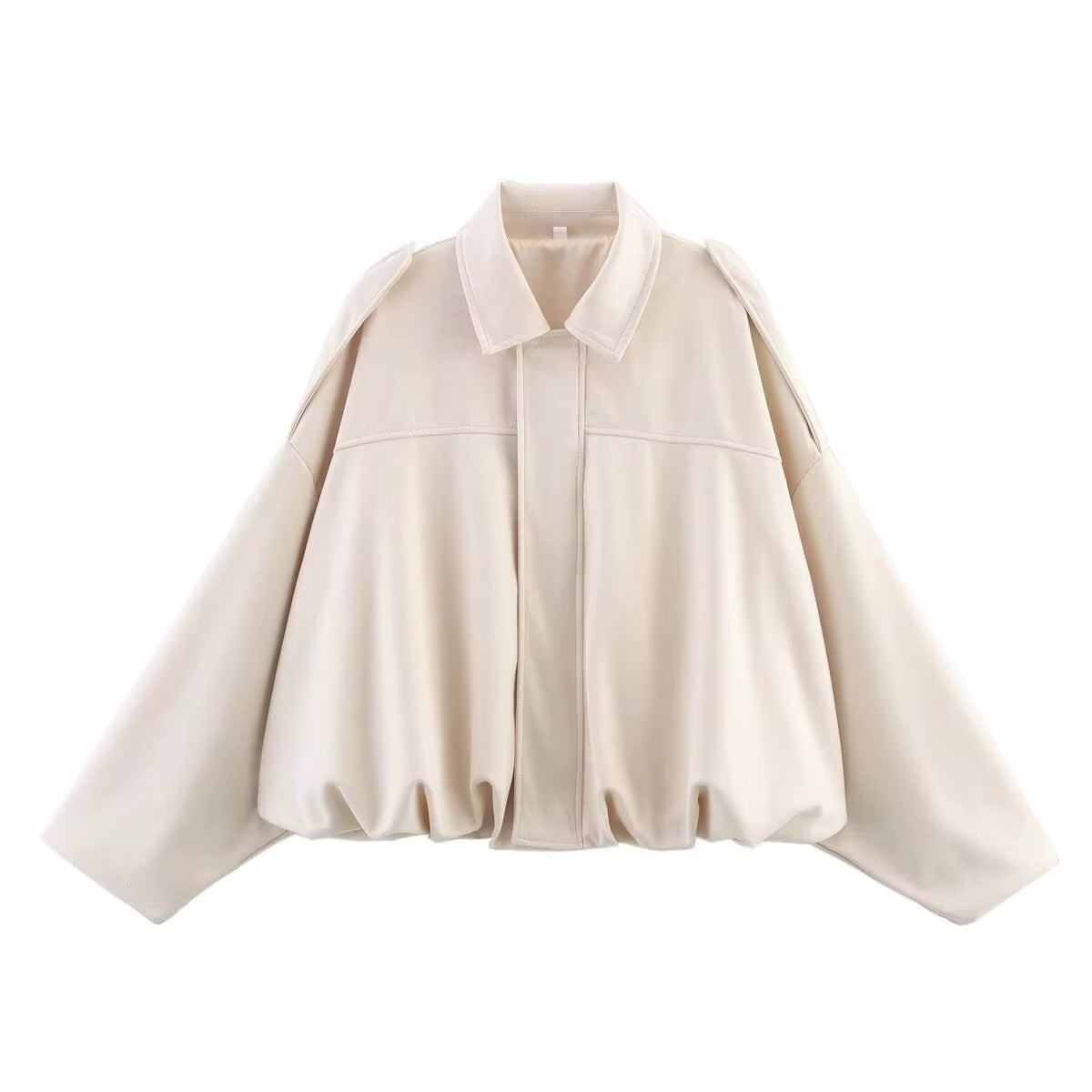 Women Suede Bomber Bubble Jacket