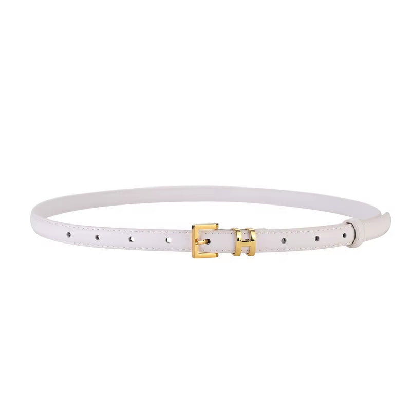 Luxury Women's Belt with Gold Buckle 