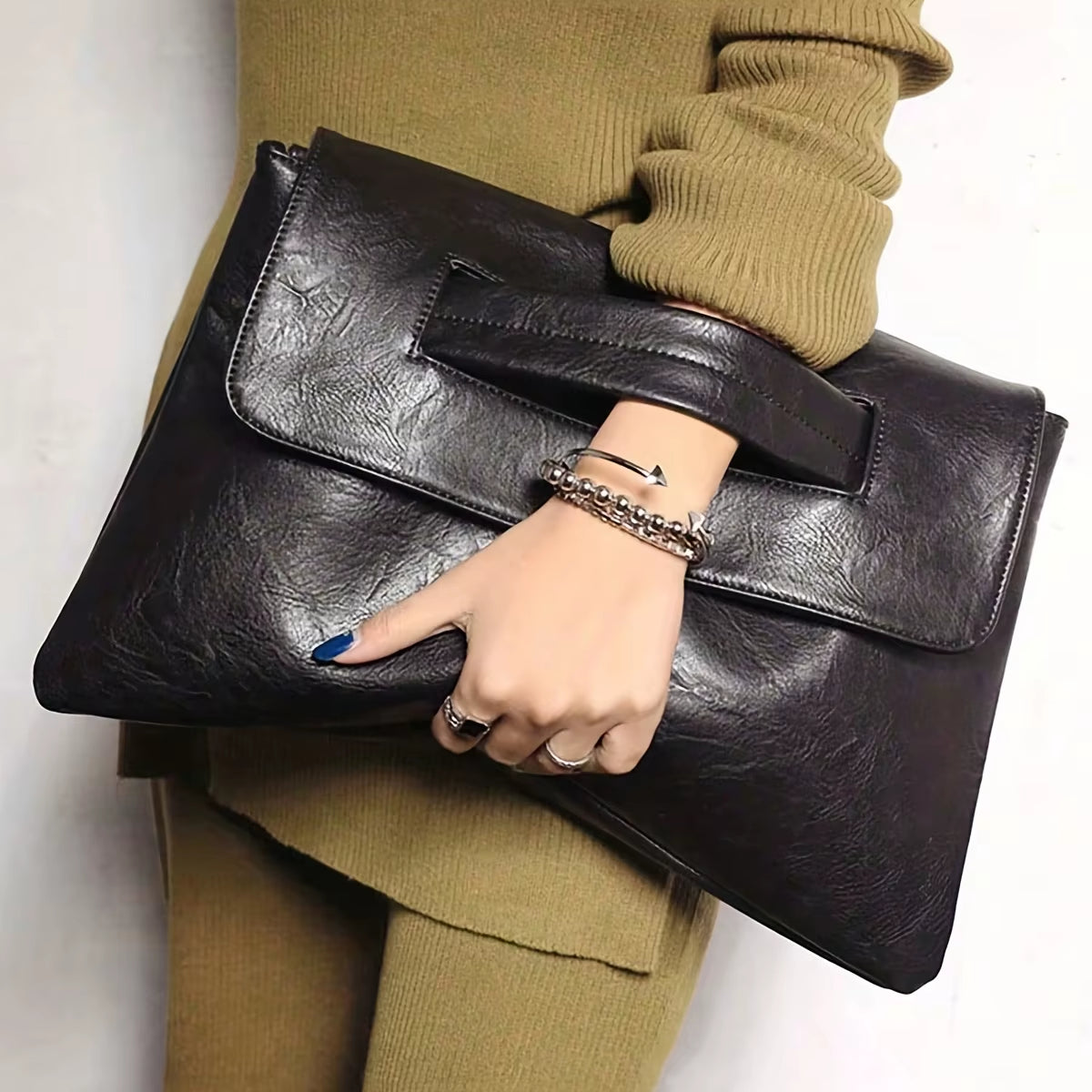 Trending fashion PU leather clutch bag 