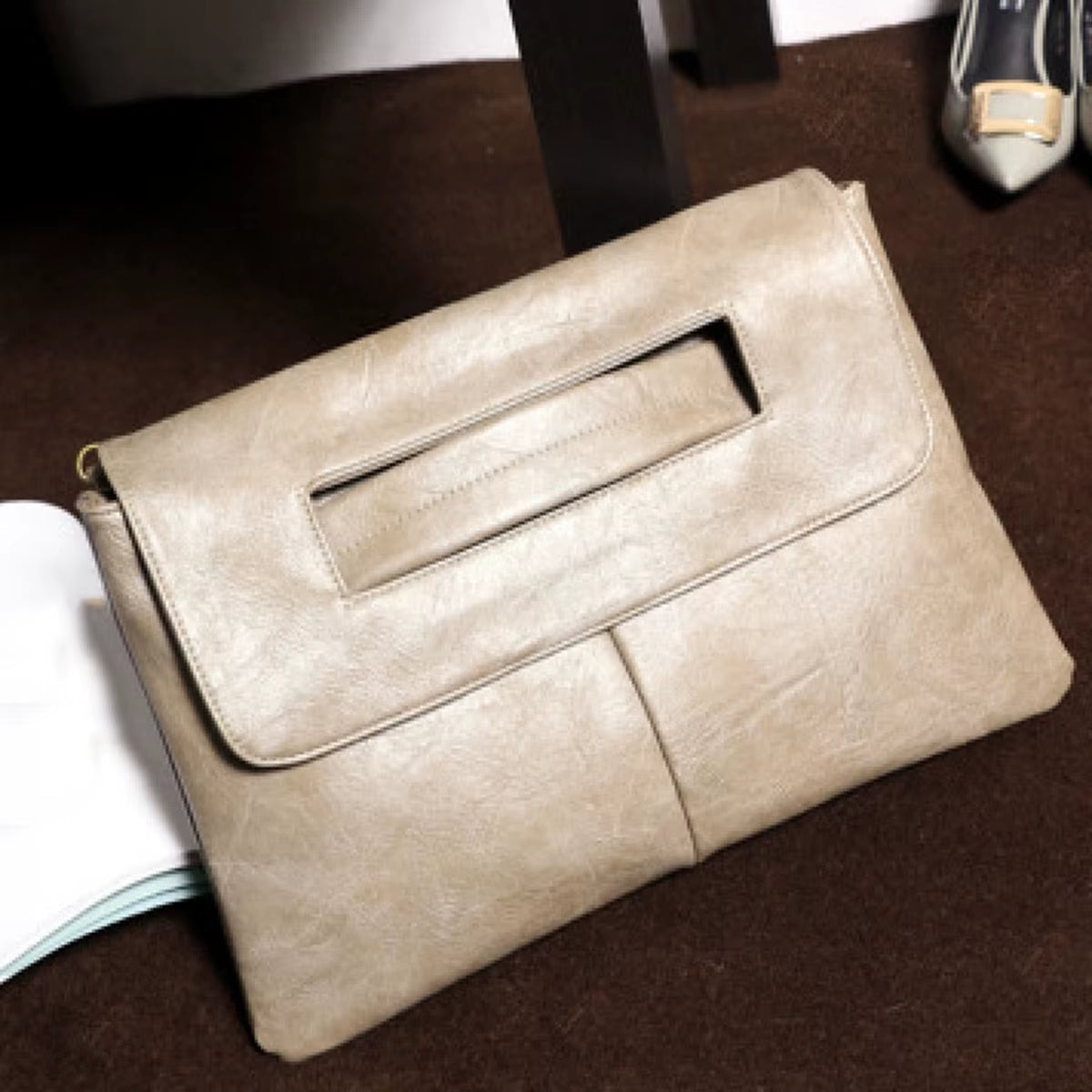 Trending fashion PU leather clutch bag 