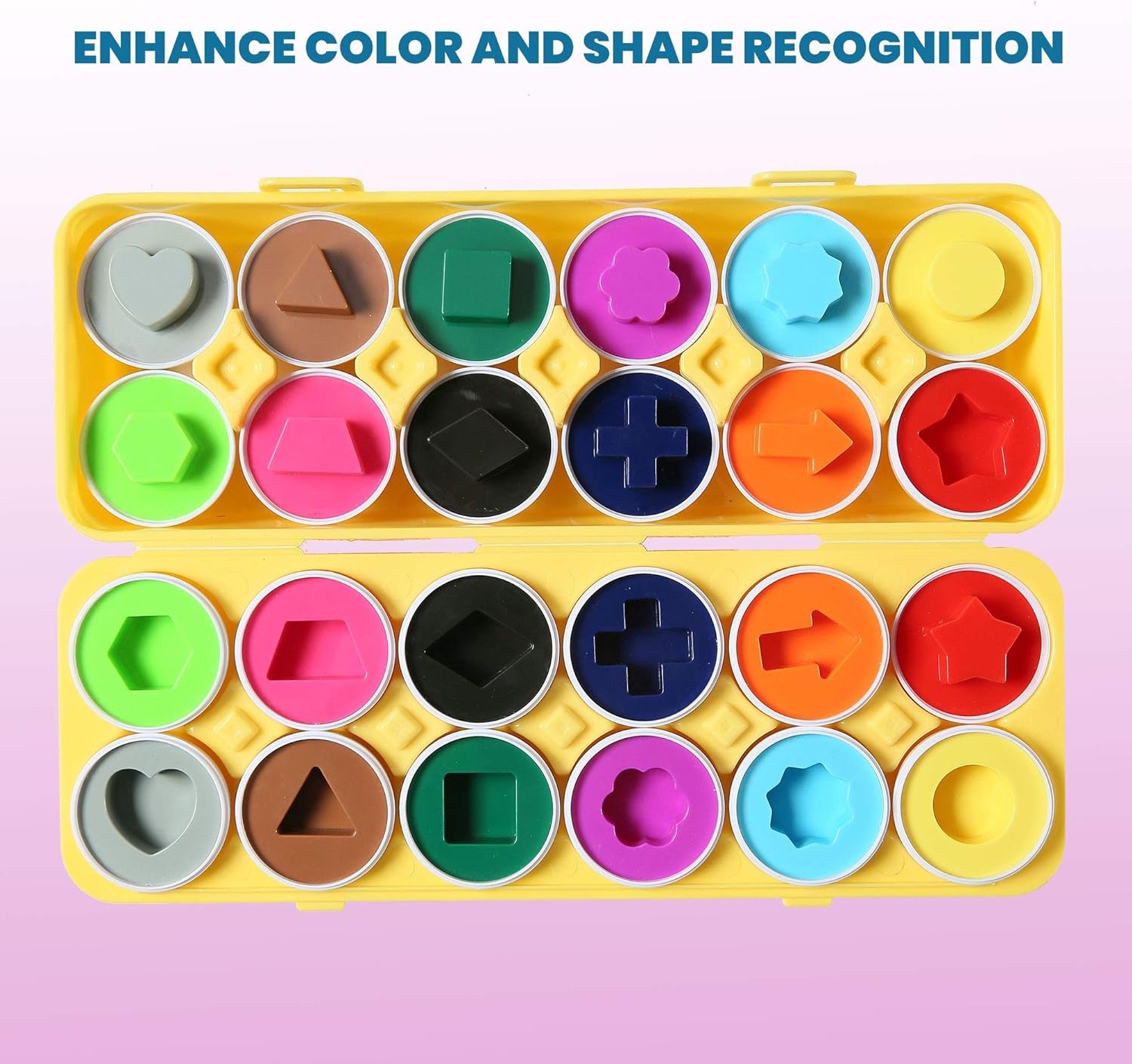 Fun STEM Shape and Color Egg Matching Toy Set (12 Eggs) 